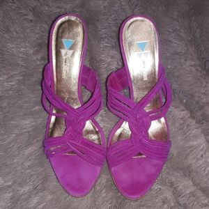 Hot pink suede daniblack heels